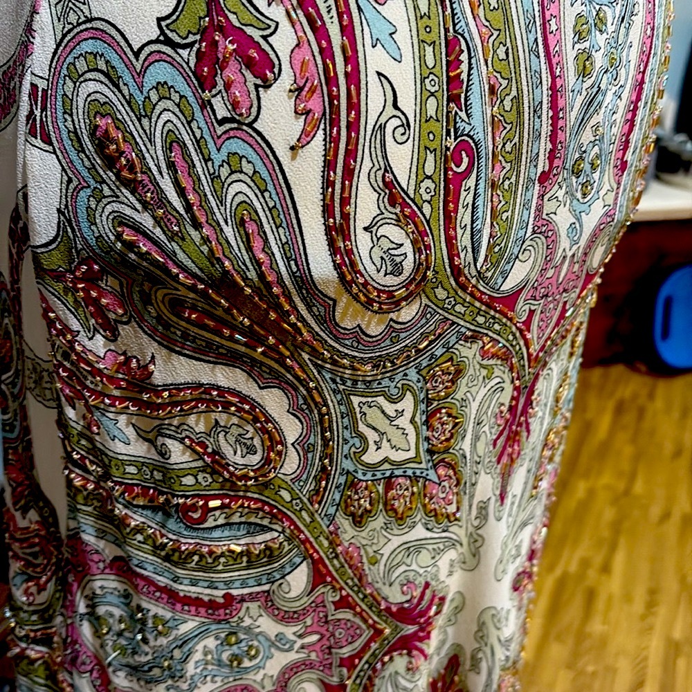 Nicole Miller Elegant Paisley Print Dress 100% silk - Picture 9 of 10